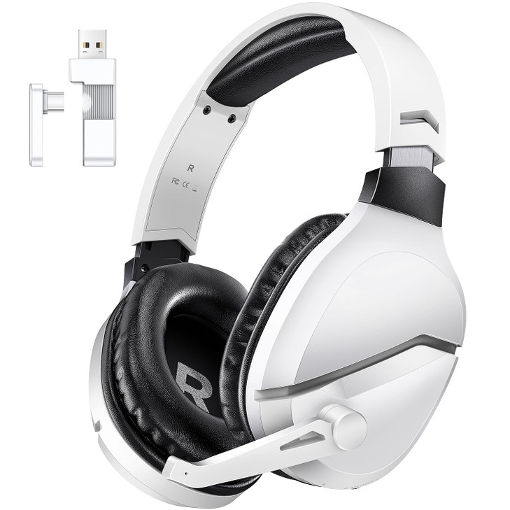 WolfLawS Wireless Gaming Headset with Noise Canceling Microphone for PS5 PC PS4 24GBluetooth Gaming Headphones with USB