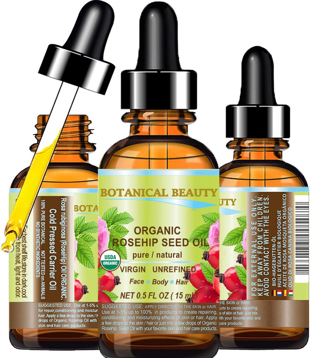 Botanical Beauty Organic ROSEHIP SEED OIL 100% Pure Natural Virgin Unrefined Cold-pressed Carrier Oil For Face, Skin, Body, Hair, Lip, Nails, Rich in online at globaldelivered
