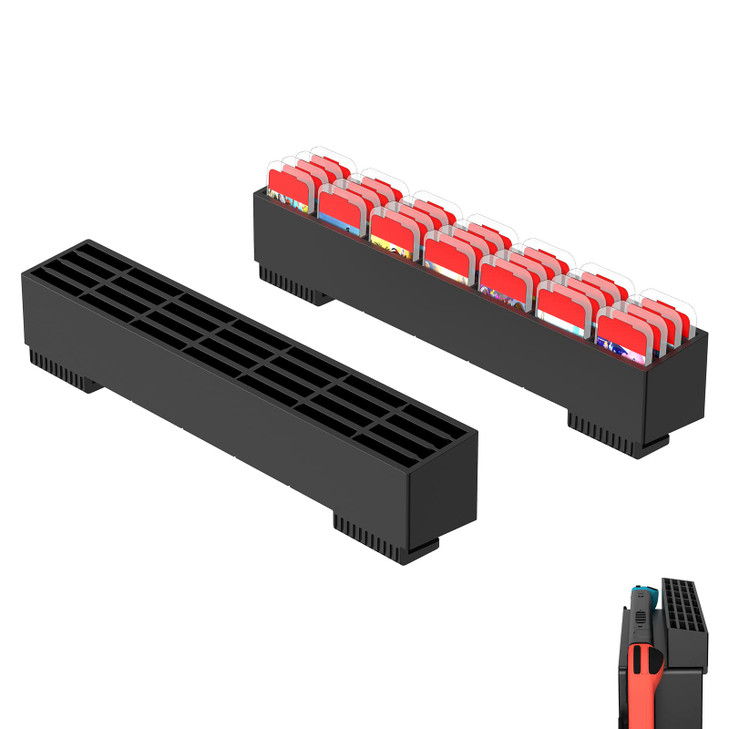 GEEKRIA Game Card Storage with 28 Game Card Slots Card Holder Compatible with Nintendo Switch OLED Use Stand Alone or Mo