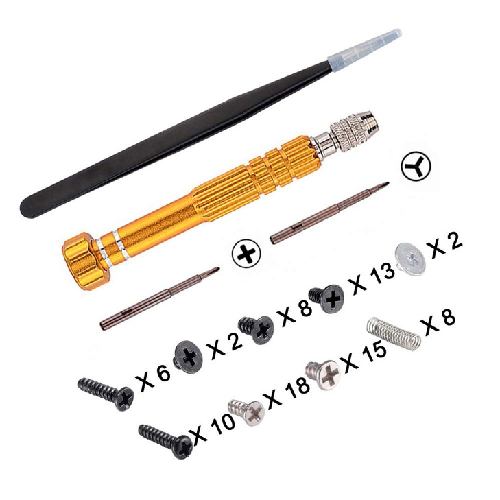 eXtremeRate Cross Opening Screwdrivers Kit Assemble Disassemble Tools Set with Springs and Tweezers Screws for Nintendo