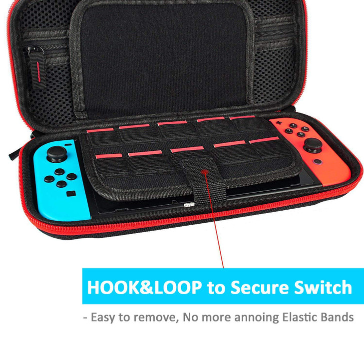 daydayup Switch Case and Tempered Glass Screen Protector Compatible with Nintendo Switch Deluxe Hard Shell Travel Carryi