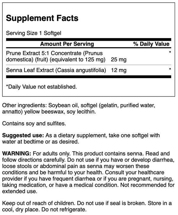 Swanson Prune & Senna 60 Sgels online at globaldelivered