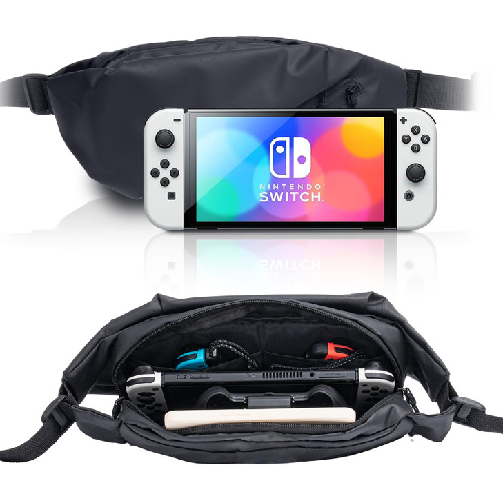 ECHZOVE Travel Bag for SwitchLiteOLED Portable Waterproof Backpack Carrying Shoulder Chest Gaming Bag Case Compatible wi