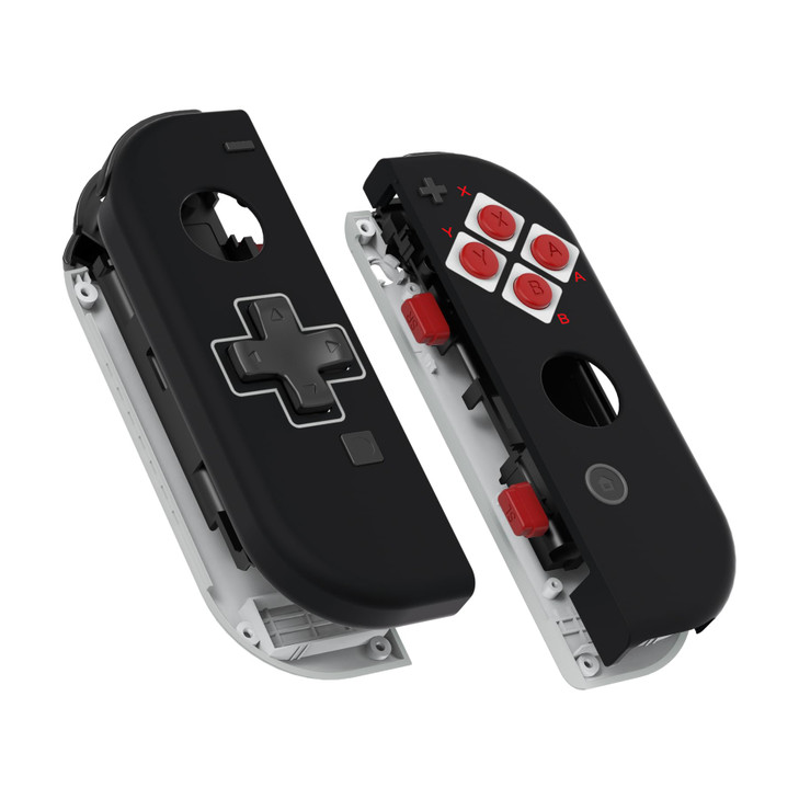 eXtremeRate Classics NES Style Soft Touch Joycon Handheld Controller Housing DPad Version Full Buttons Replacement Shell