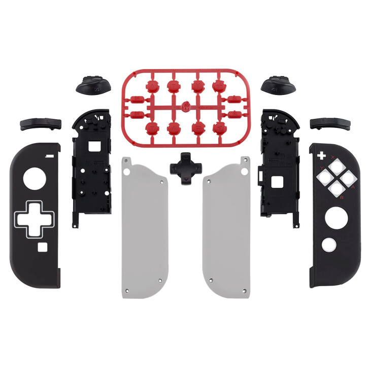eXtremeRate Classics NES Style Soft Touch Joycon Handheld Controller Housing DPad Version Full Buttons Replacement Shell