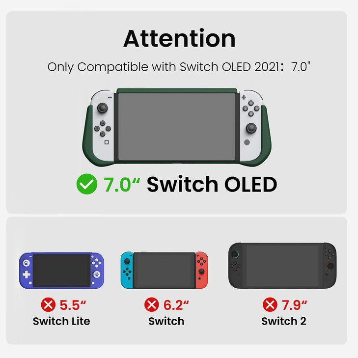 KIWIHOME Dockable Case for Switch OLED 2021 with 4 Flip Game Storage Slots TPU Grip Portable Protective Case Cover Acces