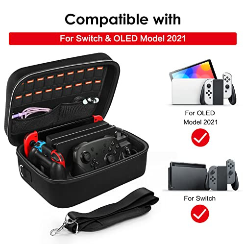 ivoler Carrying Storage Case for Nintendo SwitchFor Switch OLED Model 2021Portable Travel All Protective Hard Messenger
