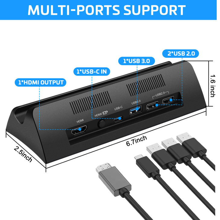 KEKUCULL TV Docking Station for SwitchDocking Station with 4K 1080P HDMI and USB 30 PortReplacement for Official Switch