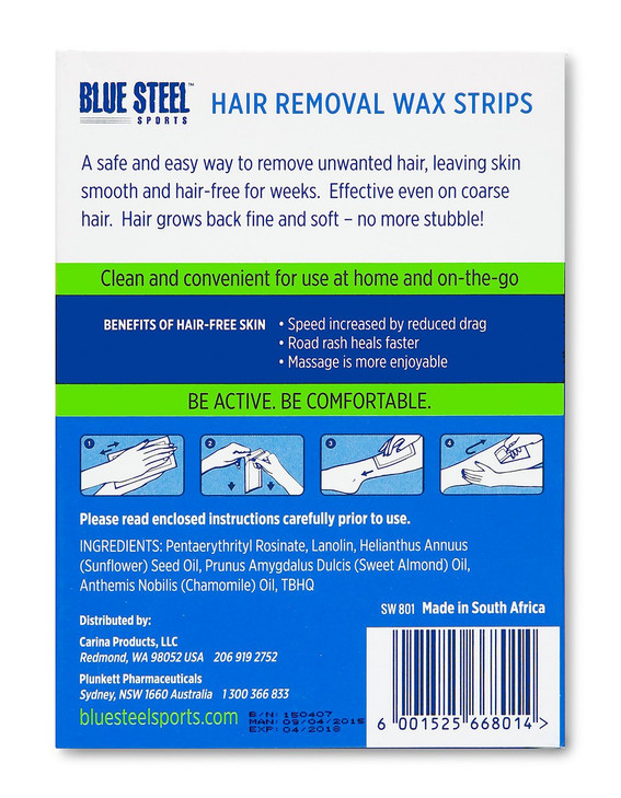 Blue Steel Sports Hair Removal WAX STRIPS online at globaldelivered