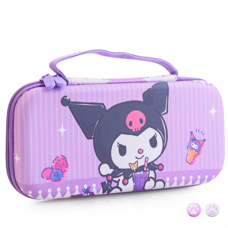 HYPERCASE Purple NSOLED Switch Carrying Travel Bag Cute Hard Shell Switch Case for NSOLED Console Controller Grip Access
