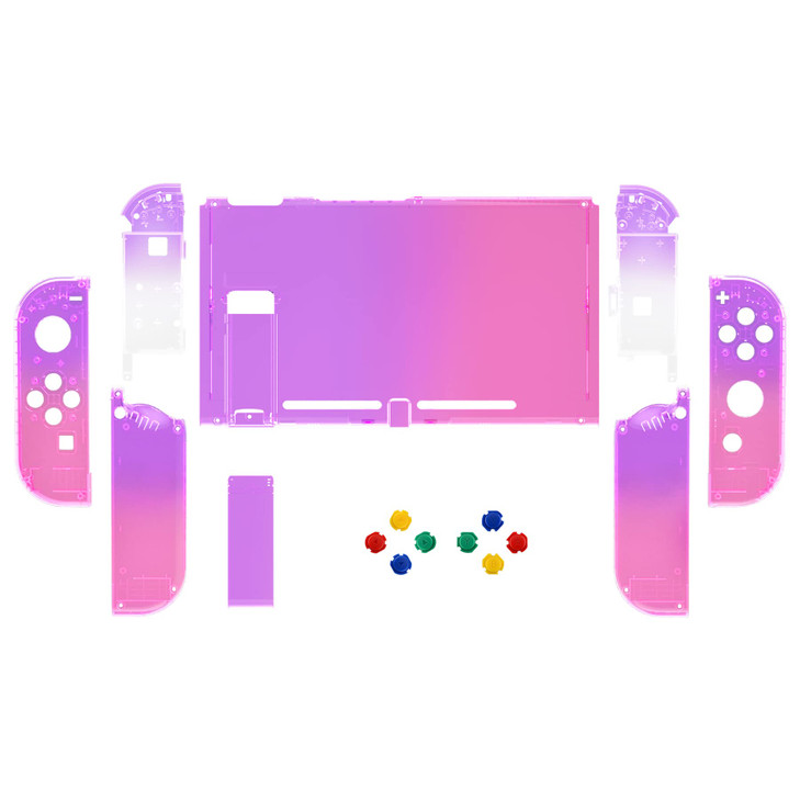 eXtremeRate DIY Replacement Shell Buttons for Nintendo Switch Back Plate for Switch Console Housing Case with Colorful B