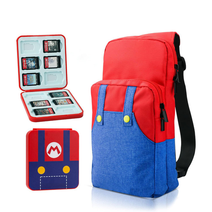 GLDRAM Theme for Mario Switch Travel Bag Cute Carrying Bag for Nintendo Switch 2NSOLEDLite Breathable Switch Crossbody S