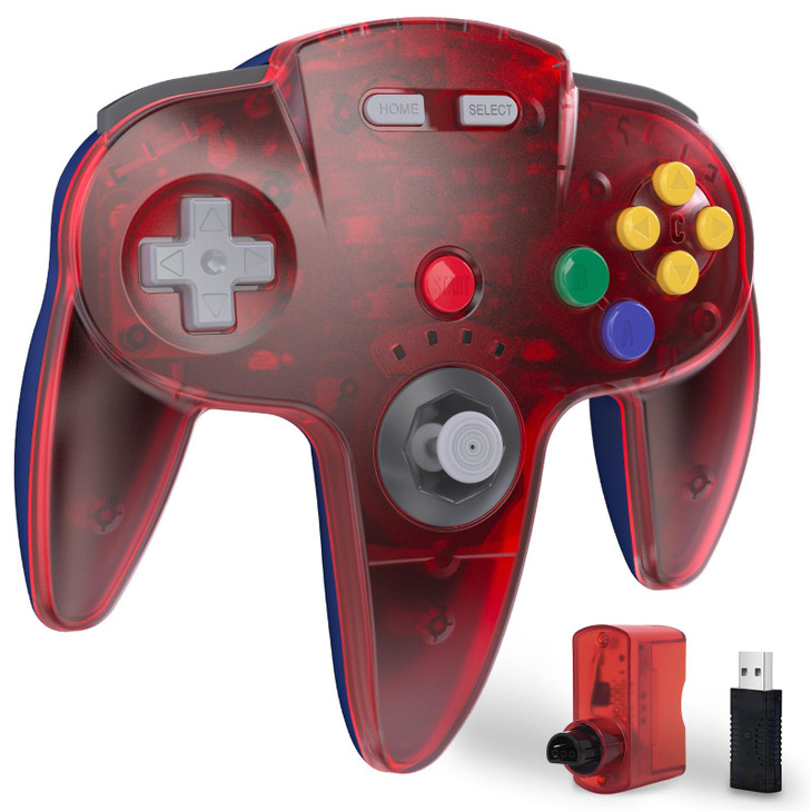 KIWITATA N64 Wireless Controller for Switch Games 24GHZ Rechargeable N64 Remote Joystick Wireless Gamepad Controller Com