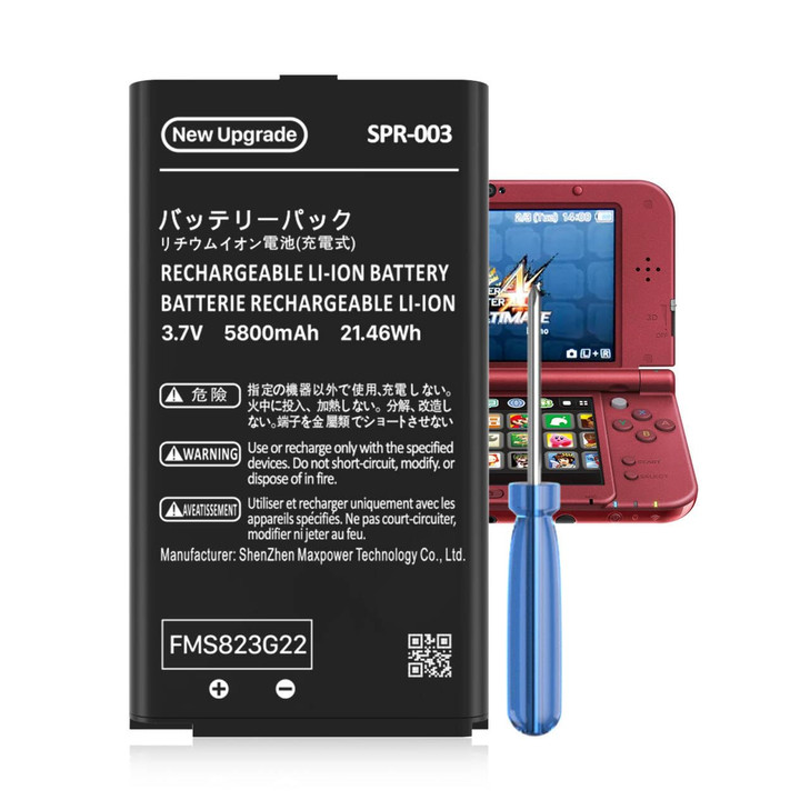 SPR003 Battery for Nintendo 3DS XL New 3DS XL LL Game Console 2025 New Version Ultra High Capacity 5800mAh Liion Replace