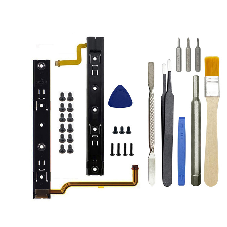 Onyehn Original Repair Partwith Screws Replacement Right and Left Slide Rail with Flex Cable Fix Part for Nintendo Switc