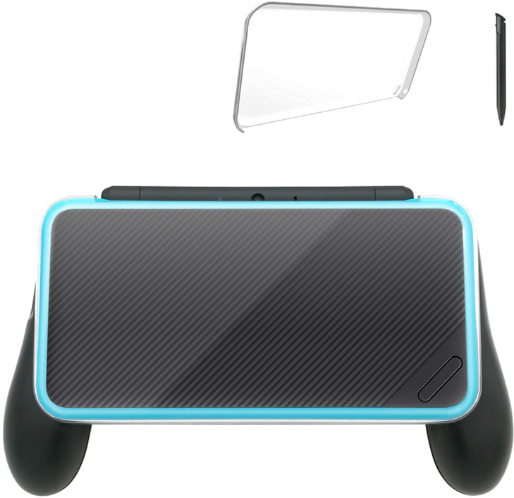 FYOUNG Updated Hand Grip Compatible with Nintendo 2DS XL with 1 Stylus and 1 Clear Case Compatible with Nintendo 2DS XL