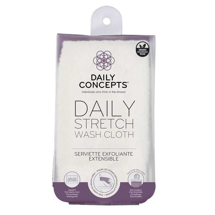DAILY CONCEPTS - Daily Stretch Wash Cloth Reusable Packaging for Whole Body Exfoliation, Stretches Upto Three Times its Size, Vigorous Texture Safe f online at globaldelivered