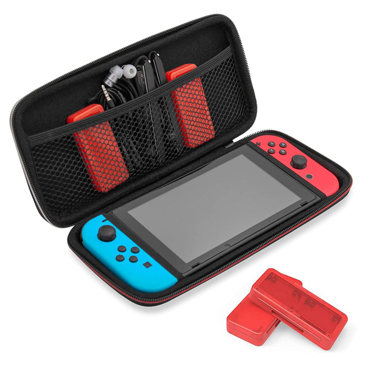 TALK WORKS Travel Case for Nintendo Switch Carrying Case Storage Durable Dual Zippers Rugged Handle Side Pocket Divider