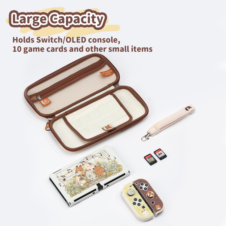 GeekShare Travel Carrying Case Compatible with SwitchOLEDPortable Slim Case with a Removable Handle Fit Switch Console T