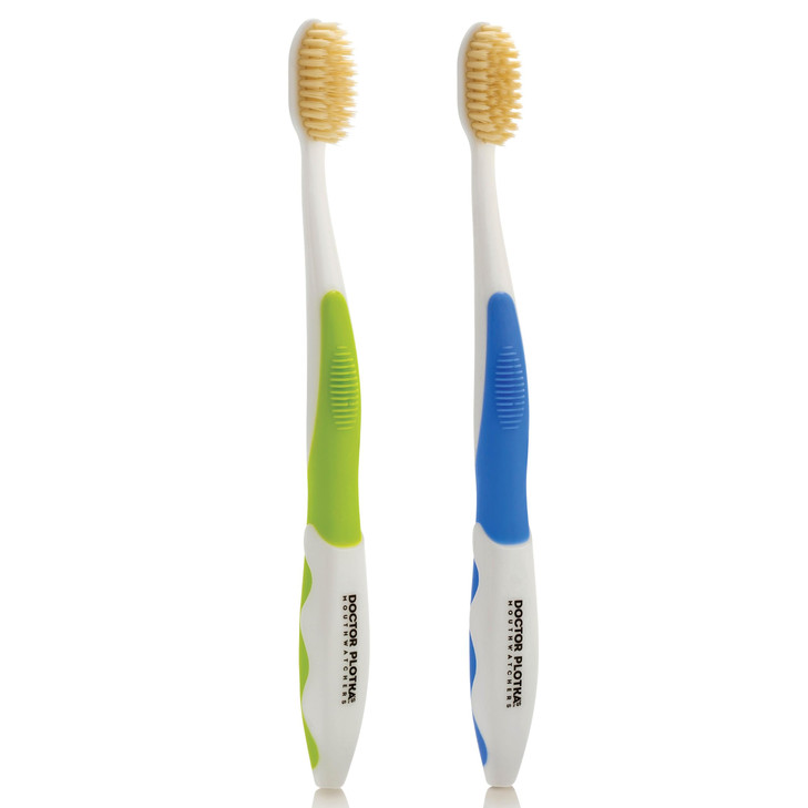 MOUTHWATCHERS Soft Flossing Manual Toothbrush for Adults, 2 Pack, Ultra Clean, Good for Sensitive Teeth and Gums, by Dr. Plotka's, Colors May Vary online at globaldelivered