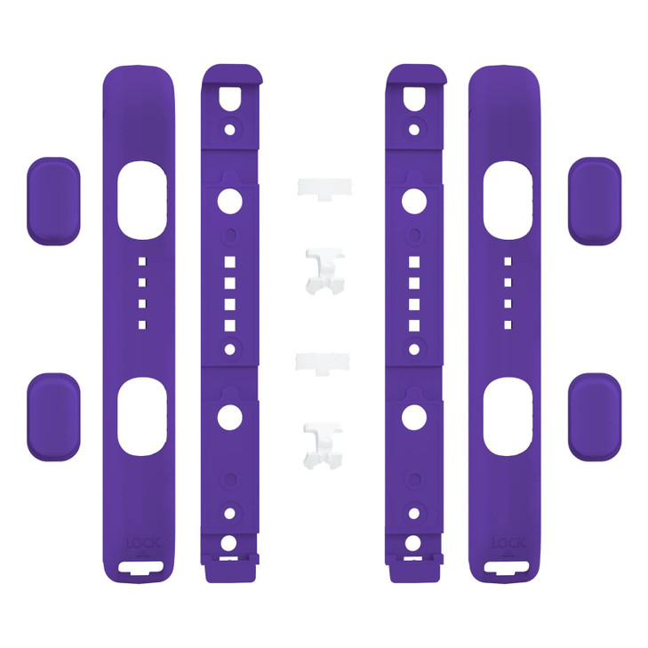 eXtremeRate DIY Replacement Shell for Joycon Strap Purple Soft Touch Custom Controller Wrist Strap Housing Buttons for N