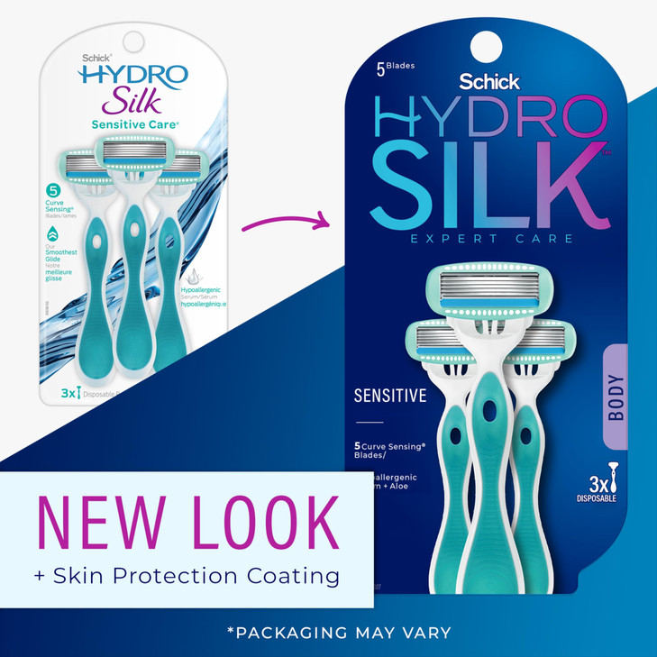 Schick Hydro Silk Sensitive Women's Disposable Razors, 3ct | 5-Blade Disposable Razors for Women Sensitive Skin | Travel Razor for Women online at globaldelivered