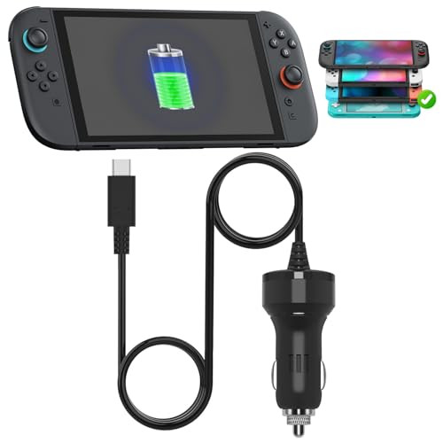 Car Charger Compatible with Switch 2OLED1 FYOUNG High Speed Car Charging Adapter Replacement for Switch 2 65 FT USB Type