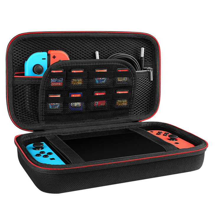 GEEKRIA Shield Carrying Case Compatible with Nintendo Switch OLED Console Protective Travel Bag with Space for Cable Cha