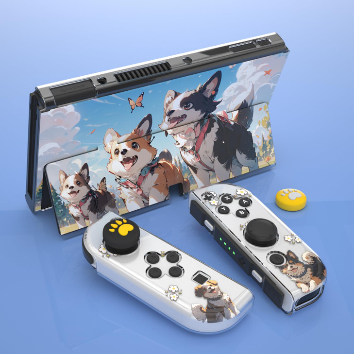 NANANINO OLED Protective Case with Kickstand and Screen Protector Cute Hard Shell Cover for Switch OLED Includes 2 Butto