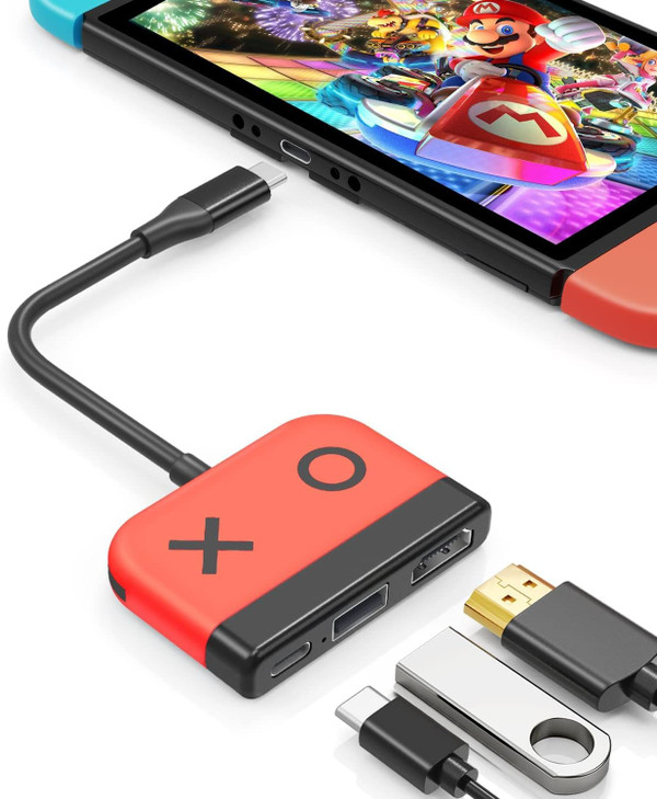 Tendak Portable Switch Dock for Nintendo SwitchOLED TV Docking Station with 4K HDMI 20 USB 30 Port PD Charging USBC to H