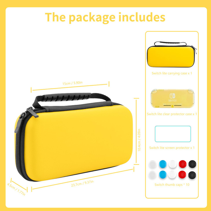 FANPL Switch Lite Accessories Bundle Carrying Case for Nintendo Switch Lite witch 1 Clear Protector Case 1 Screen Protec