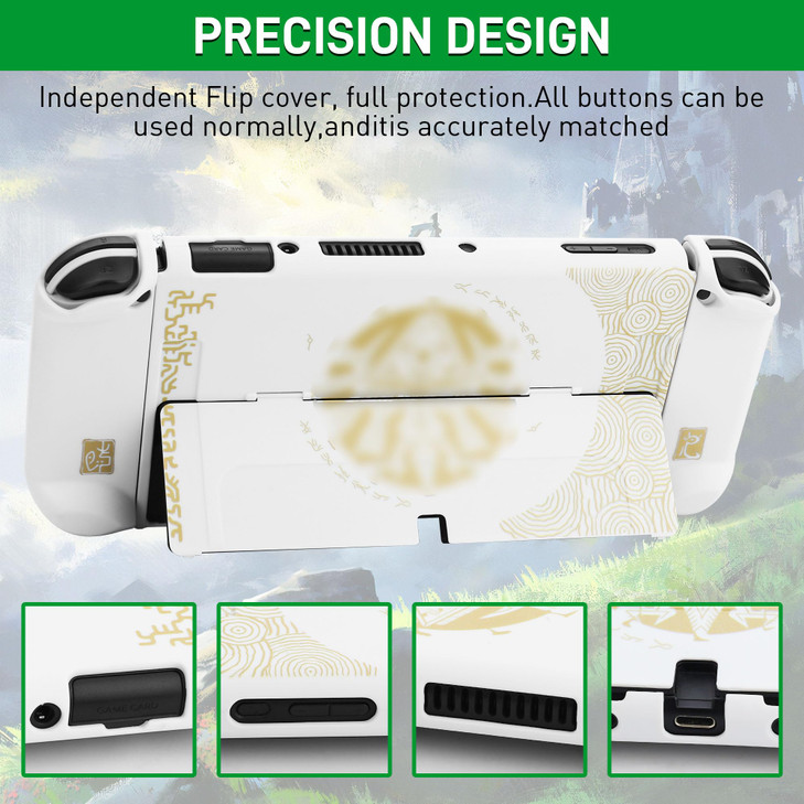 GLDRAM Theme for Zelda Protective Case Compatible with Nintendo Switch OLED AntiScratch Accessories Bundle for Tears of