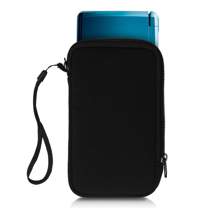 kwmobile Carrying Case Compatible with Nintendo 3DS XL Neoprene Console Pouch with Zipper Black
