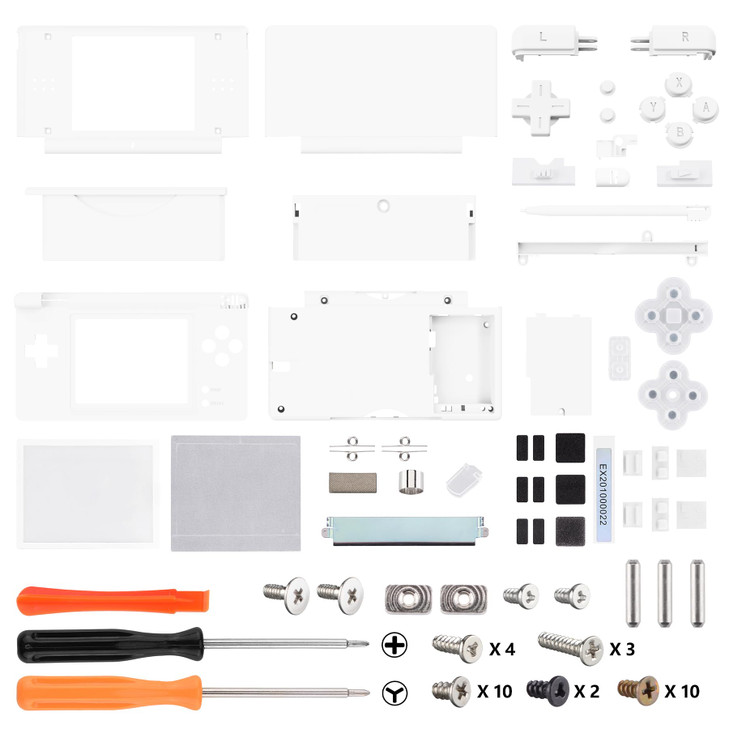eXtremeRate White Replacement Full Housing Shell for Nintendo DS Lite Custom Handheld Console Case Cover with Buttons Sc