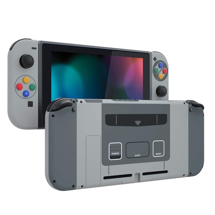 eXtremeRate DIY Replacement Shell Buttons for Nintendo Switch Soft Touch Back Plate for Switch Console Housing with ABXY