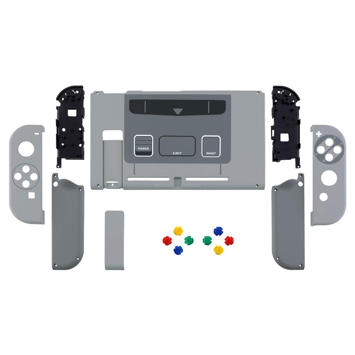 eXtremeRate DIY Replacement Shell Buttons for Nintendo Switch Soft Touch Back Plate for Switch Console Housing with ABXY