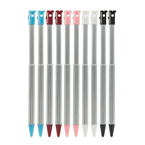 yueton Pack of 10 Retractable Replacement Metal Stylus Touch Pen Compatible with Nintendo 3DS 3DS XL 3DS LL