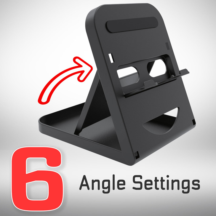 ADZ Switch Stand Adjustable Playstand Compatibe with Nintendo Switch Console Portable Compact Play Stand Mount with 6 He
