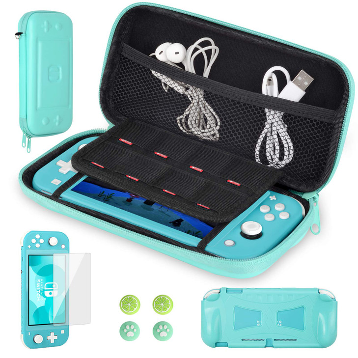 CoBak Carrying Case for Nintendo Switch Lite with 1 Screen Protector 1 Grip Case and 4 Thumb Grip Caps Ultra Slim Premiu