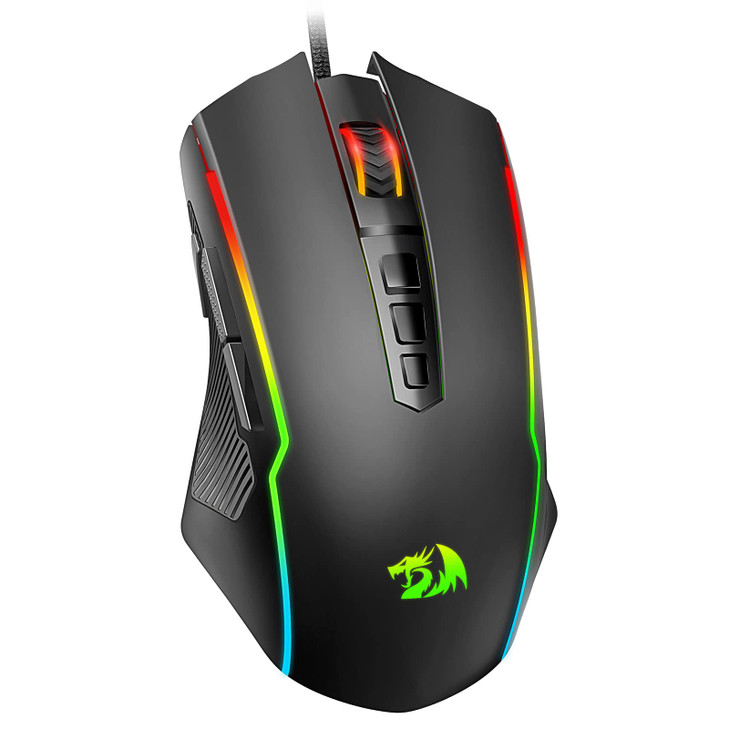 Redragon Gaming Mouse Wired Gaming Mouse with RGB Backlit 8000 DPI Adjustable Mouse with 9 Programmable Macro Buttons Fi