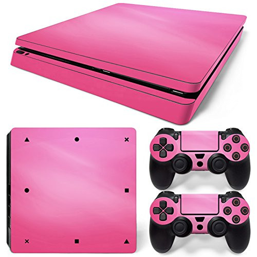 Gam3Gear Vinyl Decal Protective Skin Cover Sticker for PS4 Slim Console Controller NOT for PS4 or PS4 Pro Pink