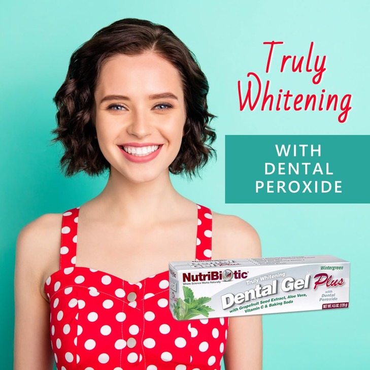 NutriBiotic  Dental Gel Plus, Truly Whitening, Wintergreen, 4.5 Oz | with GSE, Aloe, Vitamin C, Baking Soda & Dental Peroxide | Support Healthy Teet online at globaldelivered