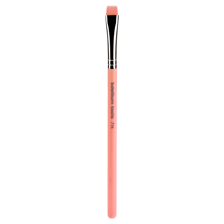 Bdellium Tools Professional Makeup Brush - Pink Bambu Series 714 Flat Eye Definer - With Soft Synthetic Fibers, For Eye Definition (Pink, 1pc)