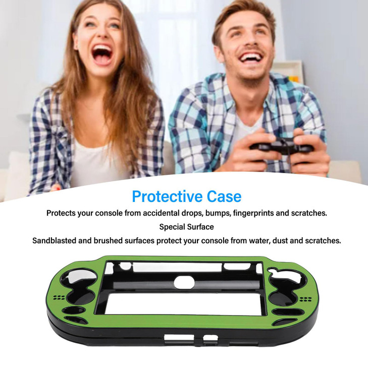 Zopsc Game Console Metal Case for 1000 Console Replacement Aluminum Alloy Protective Hard Case Green