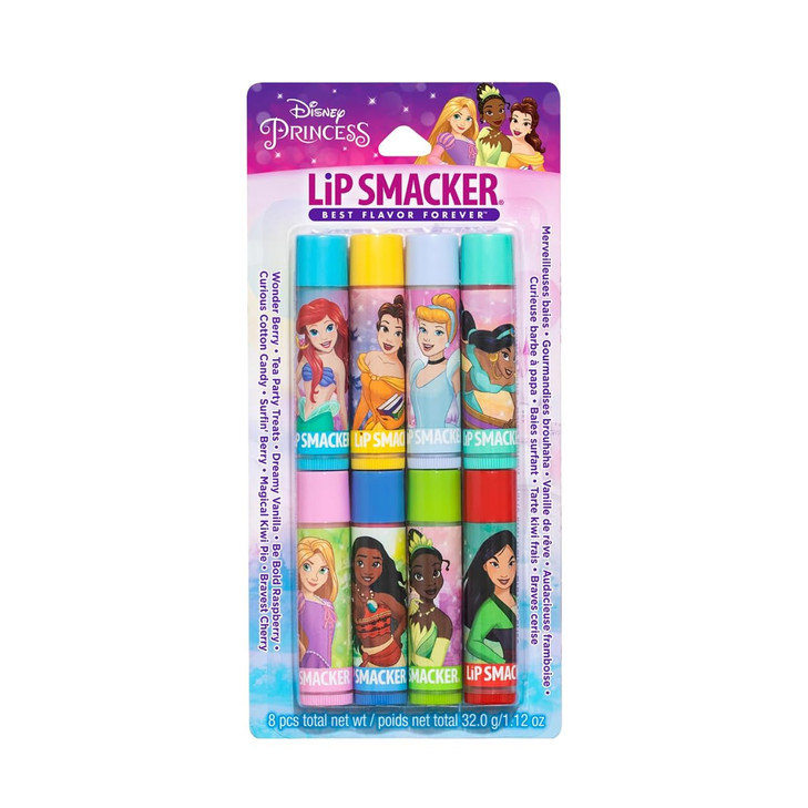 Lip Smacker Disney Princess Flavored Lip Balm Party Pack 8 Count, Clear, For Kids online at globaldelivered