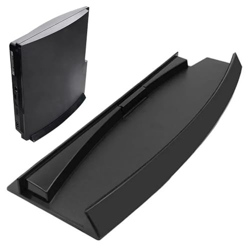 KlsyChry Stand for PlayStation PS3 Slim 2000 or 3000 Series Compatible Holder Vertical Stand Mount Black