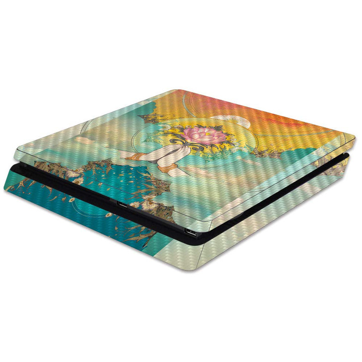 MIGHTY SKINS MightySkins Carbon Fiber Skin for Sony PS4 Slim Console Divine Offering Protective Durable Textured Carbon
