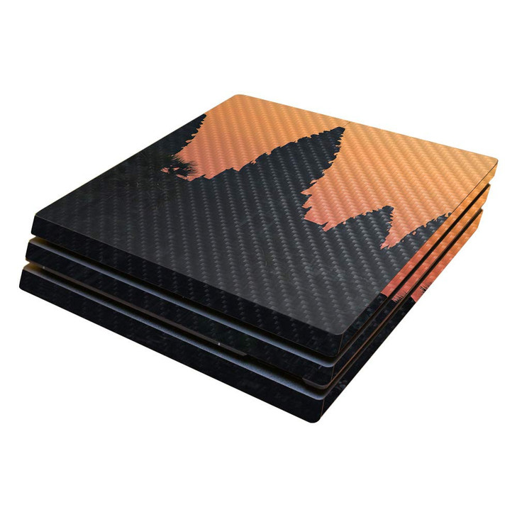 MightySkins Carbon Fiber Skin for Sony PS4 Pro Console Sunset Architecture Protective Durable Textured Carbon Fiber Fini