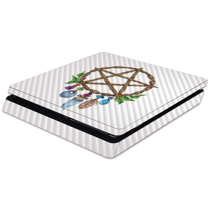 MightySkins Carbon Fiber Skin for Sony PS4 Slim Console Pentacle Charm Protective Durable Textured Carbon Fiber Finish E