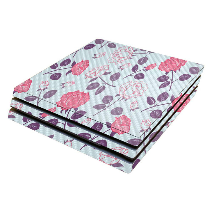 MightySkins Carbon Fiber Skin for Sony PS4 Pro Console Vintage Floral Protective Durable Textured Carbon Fiber Finish Ea